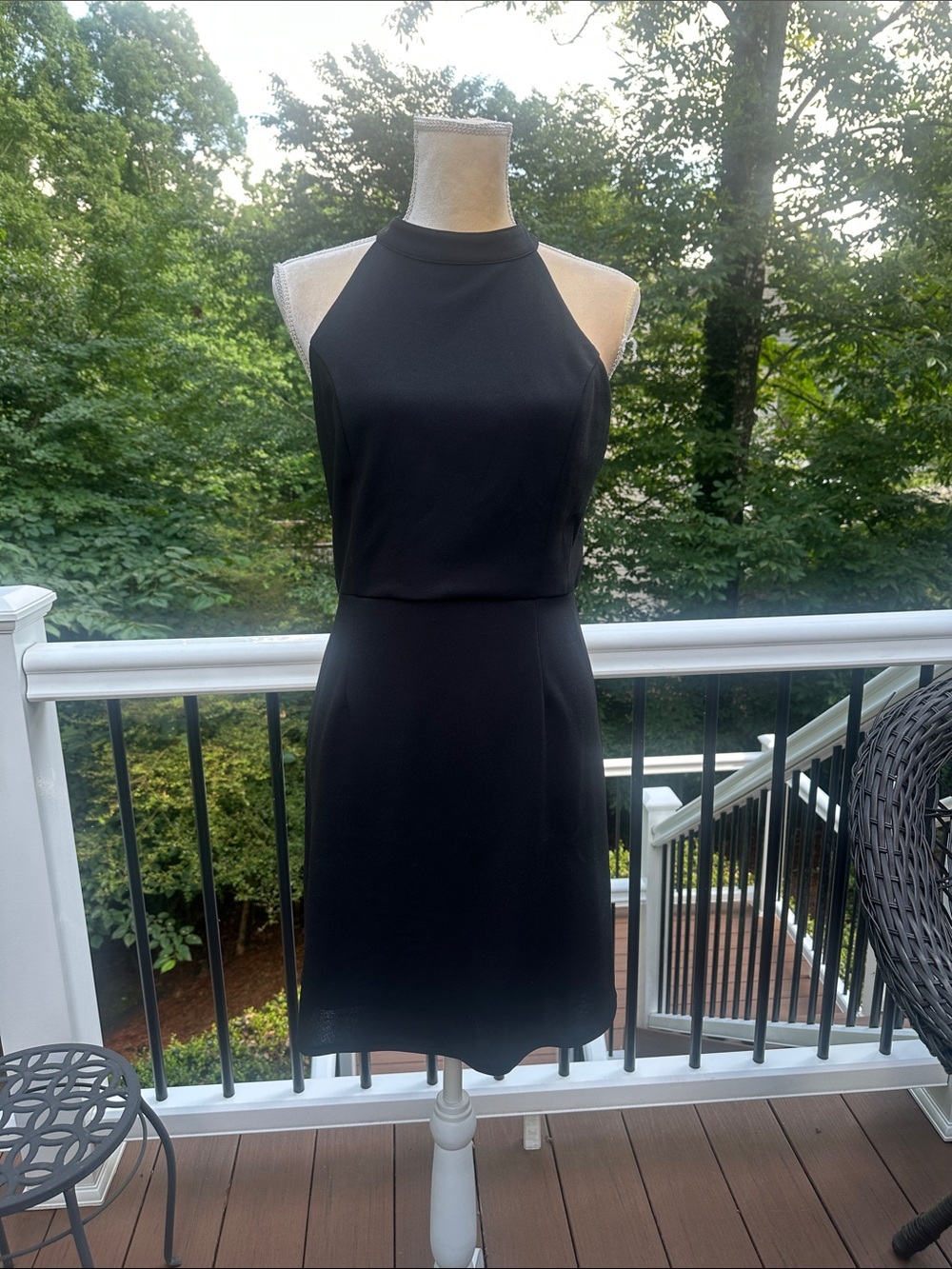 She + Sky Black Halter Mini Dress